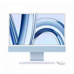 APPLE iMac Z19K 59,62cm 23,5Zoll Apple M3 8C CPU/10C GPU/16C N.E. 16GB 256GB SSD Gbit Eth. MM NumKey TID DE - Blau
