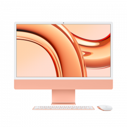 APPLE iMac Z19R 59,62cm 23,5Zoll Apple M3 8C CPU/10C GPU/16C N.E. 16GB 512GB SSD Gbit Eth. MM MaKey TID DE - Orange