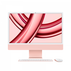 APPLE iMac Z19M 59,62cm 23,5Zoll Apple M3 8C CPU/10C GPU/16C N.E. 16GB 512GB SSD Gbit Eth. MM MaKey TID DE - Rosé