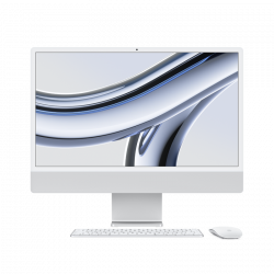 APPLE iMac Z19E 59,62cm 23,5Zoll Apple M3 8C CPU/10C GPU/16C N.E. 8GB 512GB SSD Gbit Eth. MM NumKey TID DE - Silber