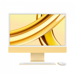 APPLE iMac Z19F 59,62cm 23,5Zoll Apple M3 8C CPU/10C GPU/16C N.E. 16GB 256GB SSD Gbit Eth. MM NumKey TID DE - Gelb