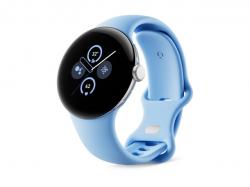 Google Pixel Watch 2 - Aluminium silber poliert - intelligente Uhr mit Active Armband - Flouroelastomer - Bay - Bandgröße: S/L - 32 GB - Wi-Fi, NFC, Bluetooth - 31 g