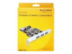 Delock PCI Express Karte > 3 x extern + 1 x intern USB 3.0 Typ-A Buchse