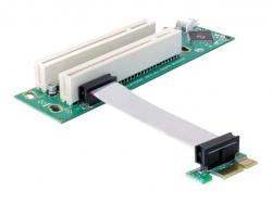 Delock Riser Karte PCI Express x1 > 2 x PCI mit flexiblem Kabel 9 cm links gerichtet