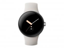 Google Pixel - Silber poliert - intelligente Uhr mit Active Armband - Flouroelastomer - Chalk - Bandgröße: L - 32 GB - Wi-Fi, NFC, Bluetooth - 36 g