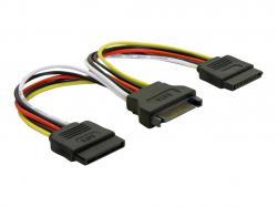Delock Kabel Power SATA 15 Pin > 2 x SATA HDD - gerade