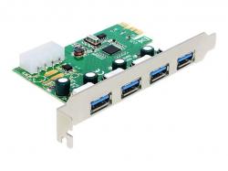 Delock PCI Express x1 Karte zu 4 x extern USB Typ-A Buchse SuperSpeed USB 5 Gbps (USB 3.2 Gen 1)